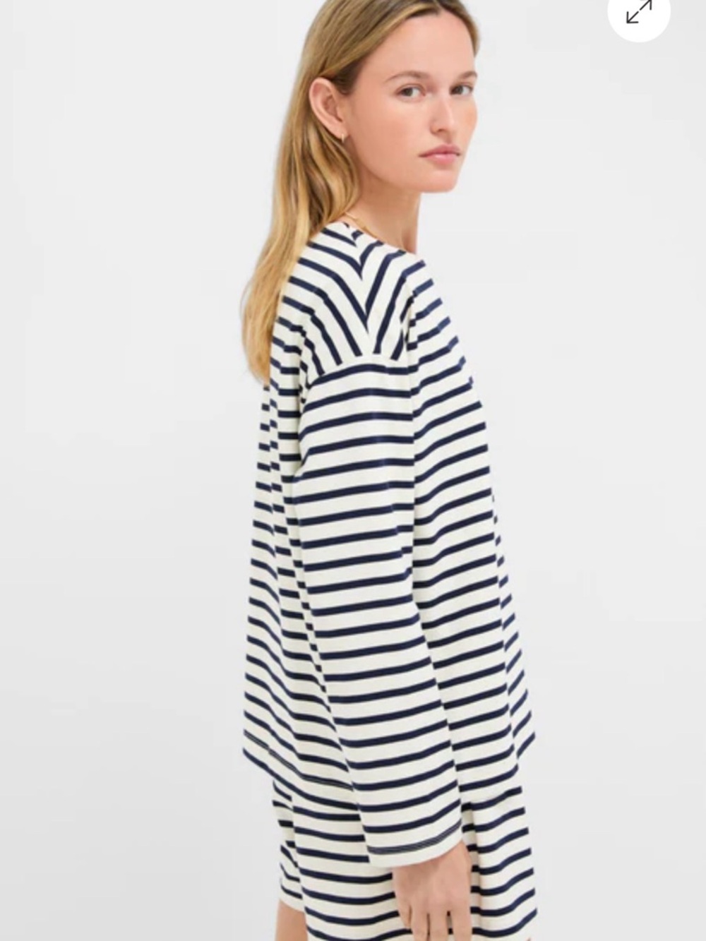 Tuckernuck Navy and White Striped Long Sleeve Tee